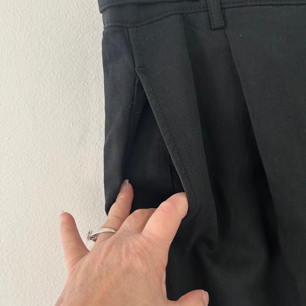 Madewell Women's High-Rise Barrel-Leg Pants Pleated True Black Size 8 New - Picture 4 of 11